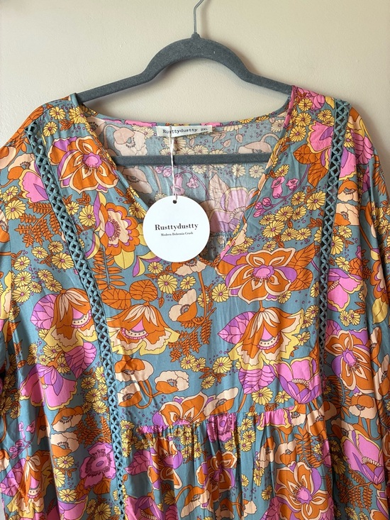 Rusttydustty Boho Floral Babydoll Dress - Picture 4 of 8